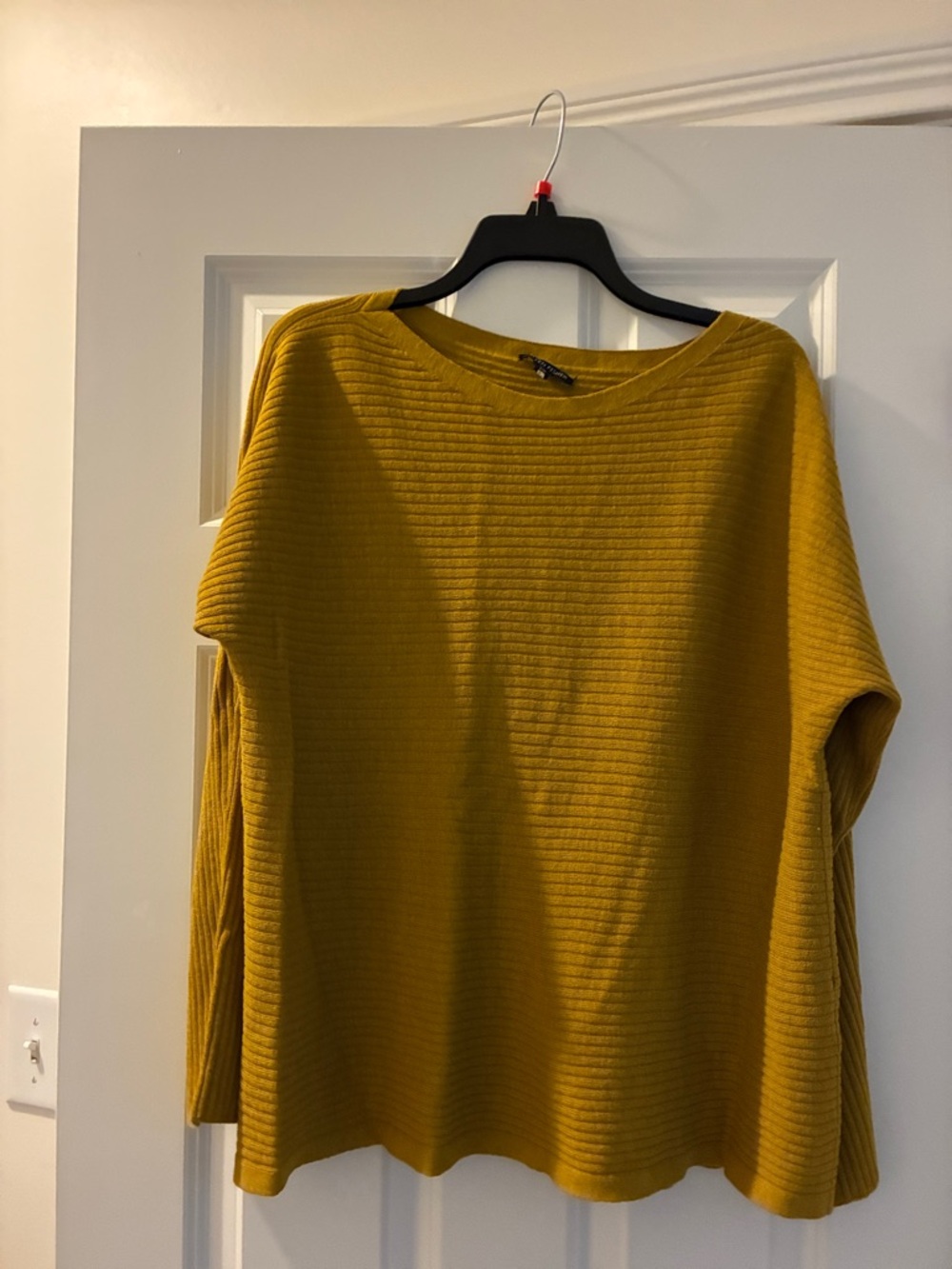Eileen Fisher Mustard Ribbed Crew Neck Sweater